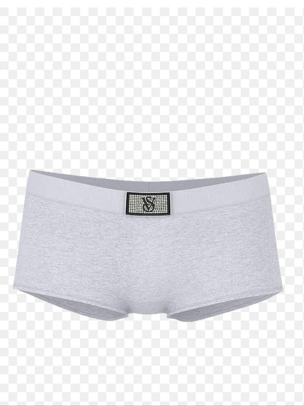 Victoria's secret shine patch logo cotton boyshort panty HEATHER GREY XLARGE